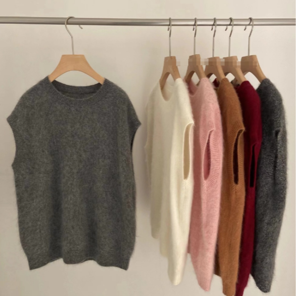 ins马夹圆领宽松时尚百搭上衣羊毛拉绒女厚款宽松型YF81793