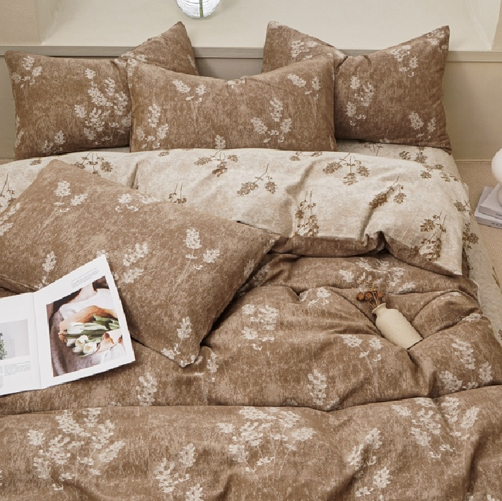 （浮香）高端棉麻色织提花床被加厚双人200*230（约6斤）可水洗