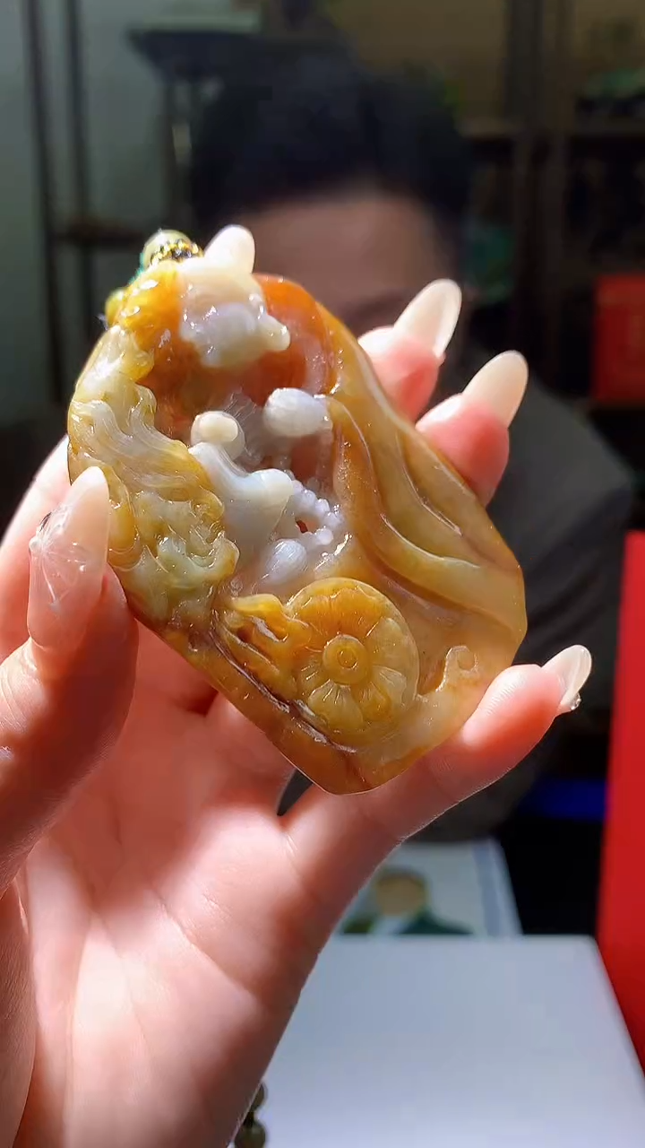 【闪购商品】定制翡翠未镶嵌5143jj-毛货挂件38配珠链