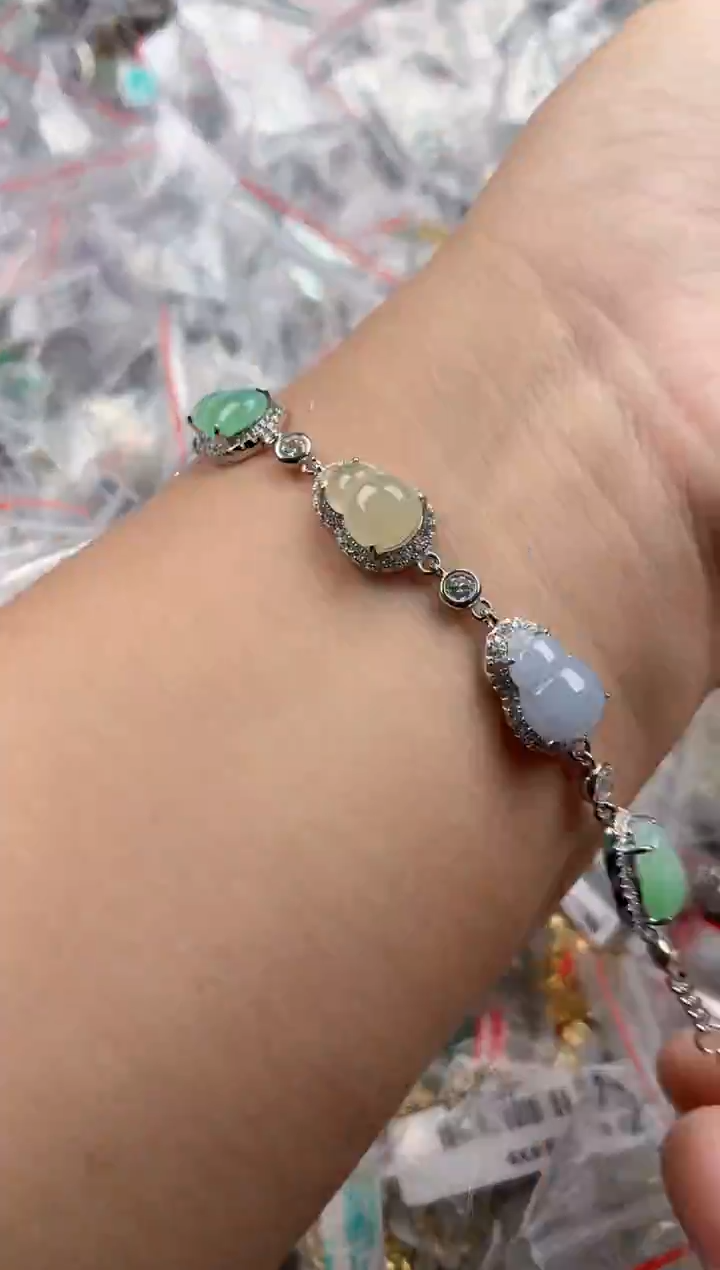 银S925镶嵌戒指翡翠444   1