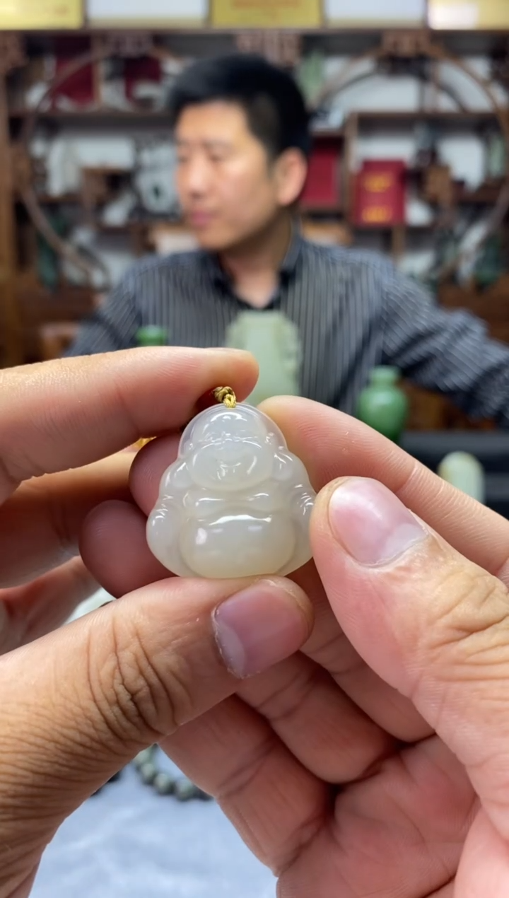 和田玉未镶嵌挂件佛公