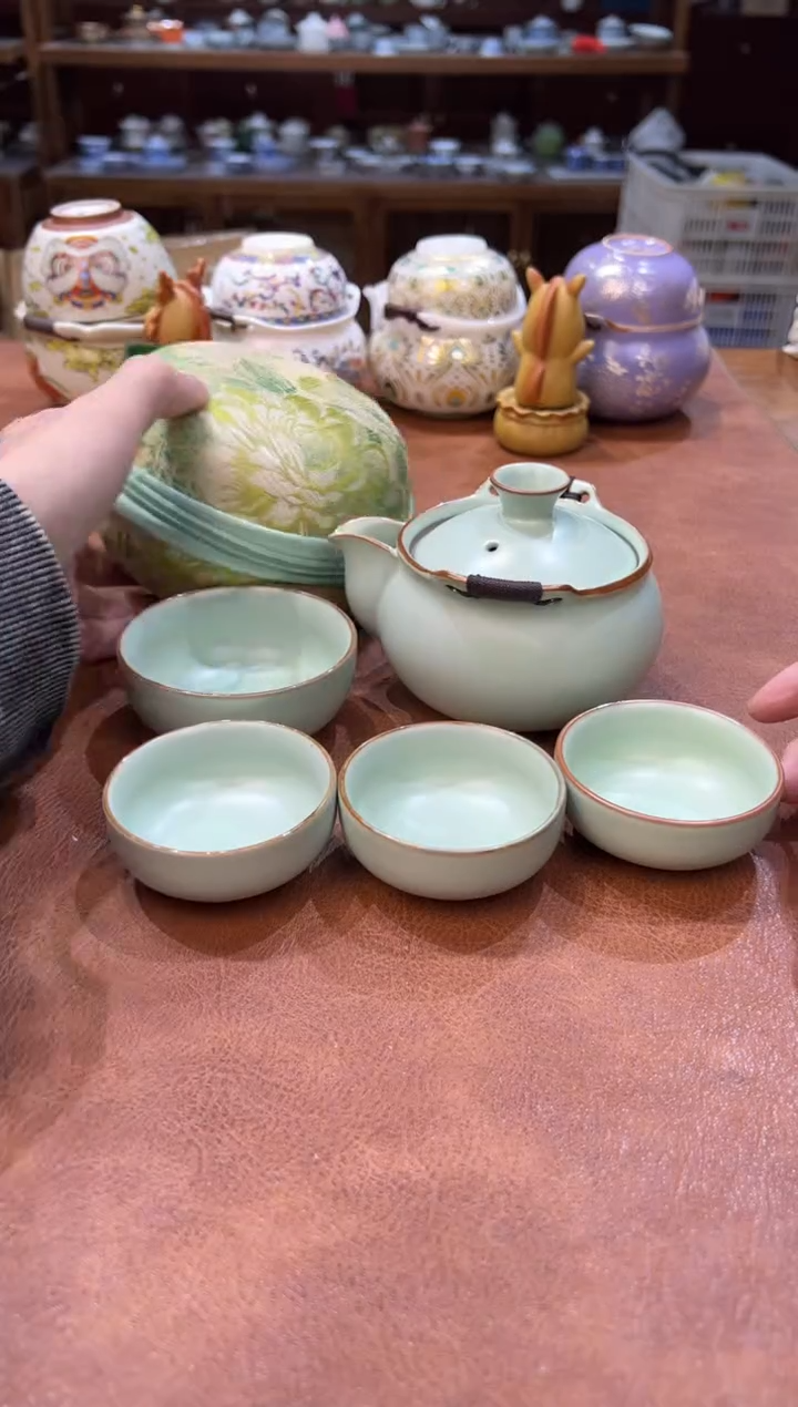 真的很便宜会开片的旅行茶具