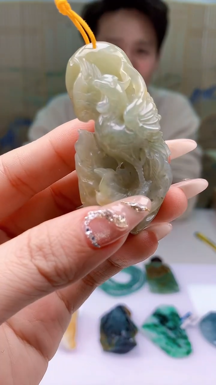 【闪购商品】定制翡翠未镶嵌1502ty-毛货挂件113