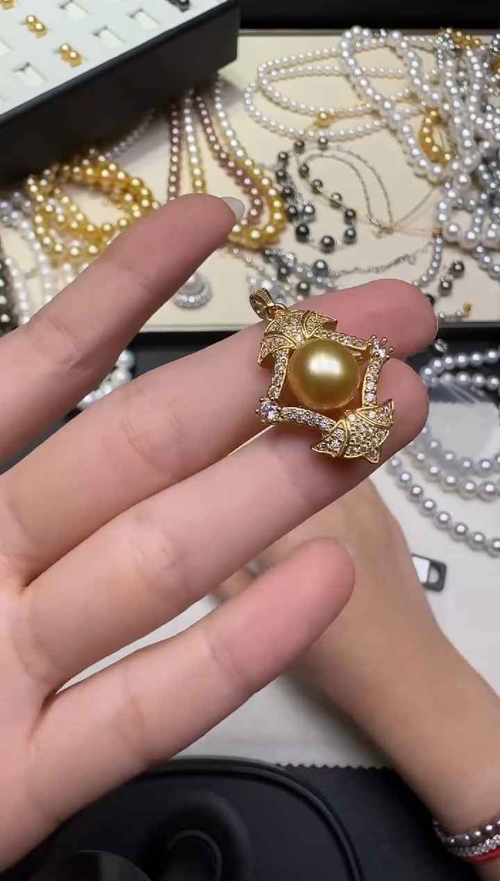 银S925镶嵌吊坠海水珍珠X1218-1227-343