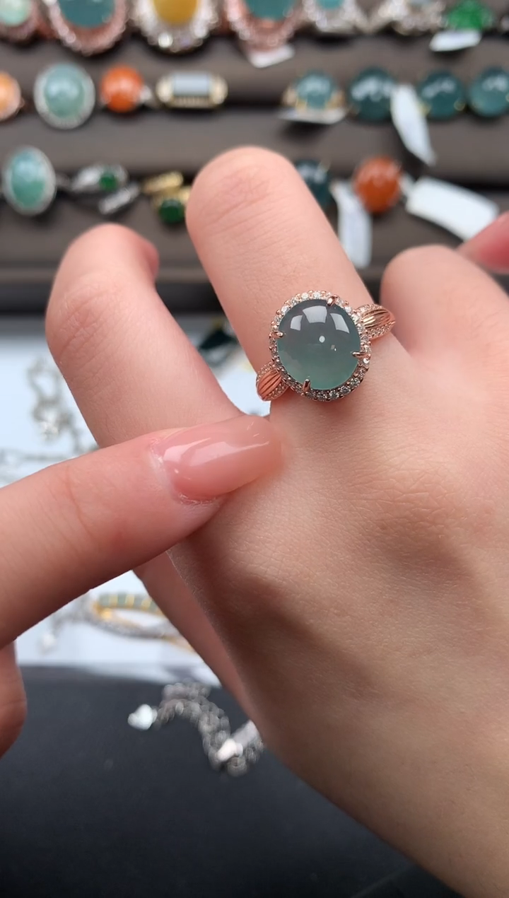 【闪购商品】翡翠戒指银S925镶嵌52141