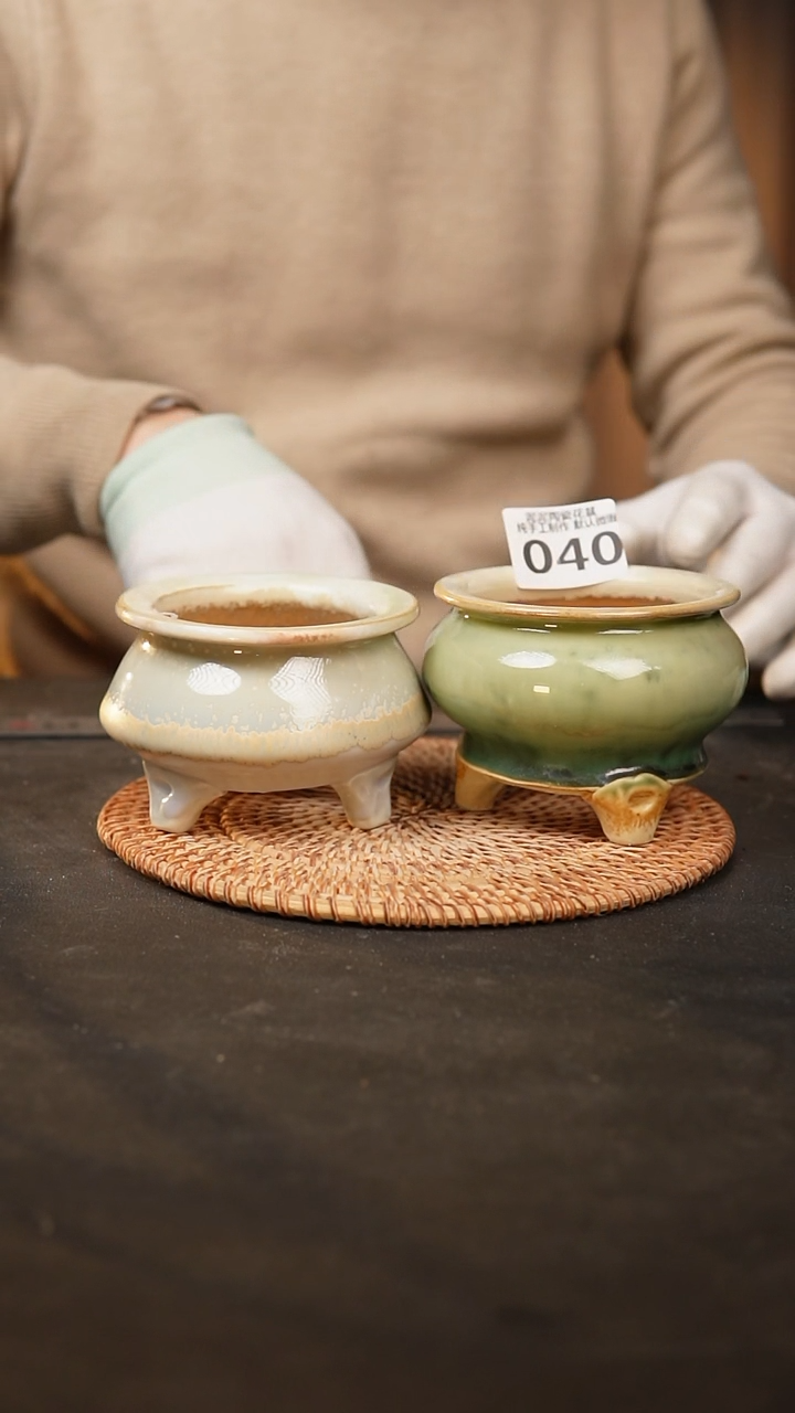 【闪购商品】瓷片040泥泥手工花盆