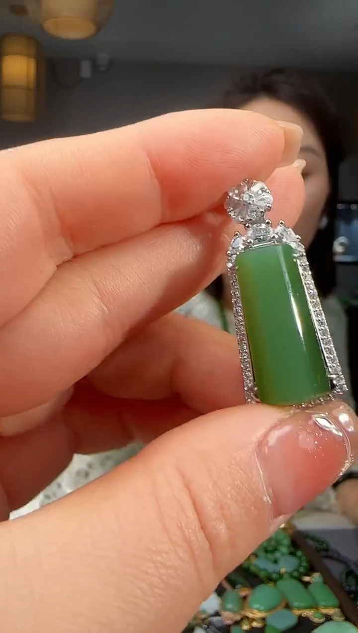 吊坠(不含链)银S925镶嵌和田玉1