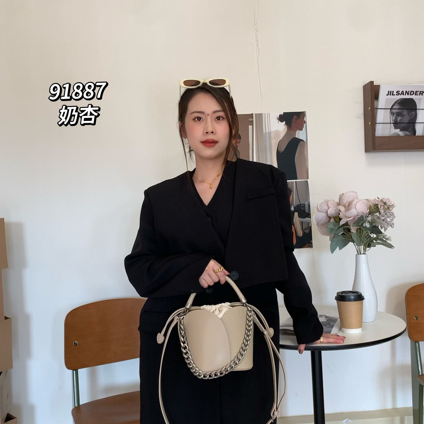 【YI CHEN】SK-91887-奶杏-高定轻奢时尚百搭潮流女士包包