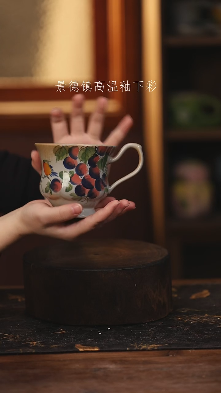 陶瓷 景德镇高温釉下手绘陶瓷@L293@