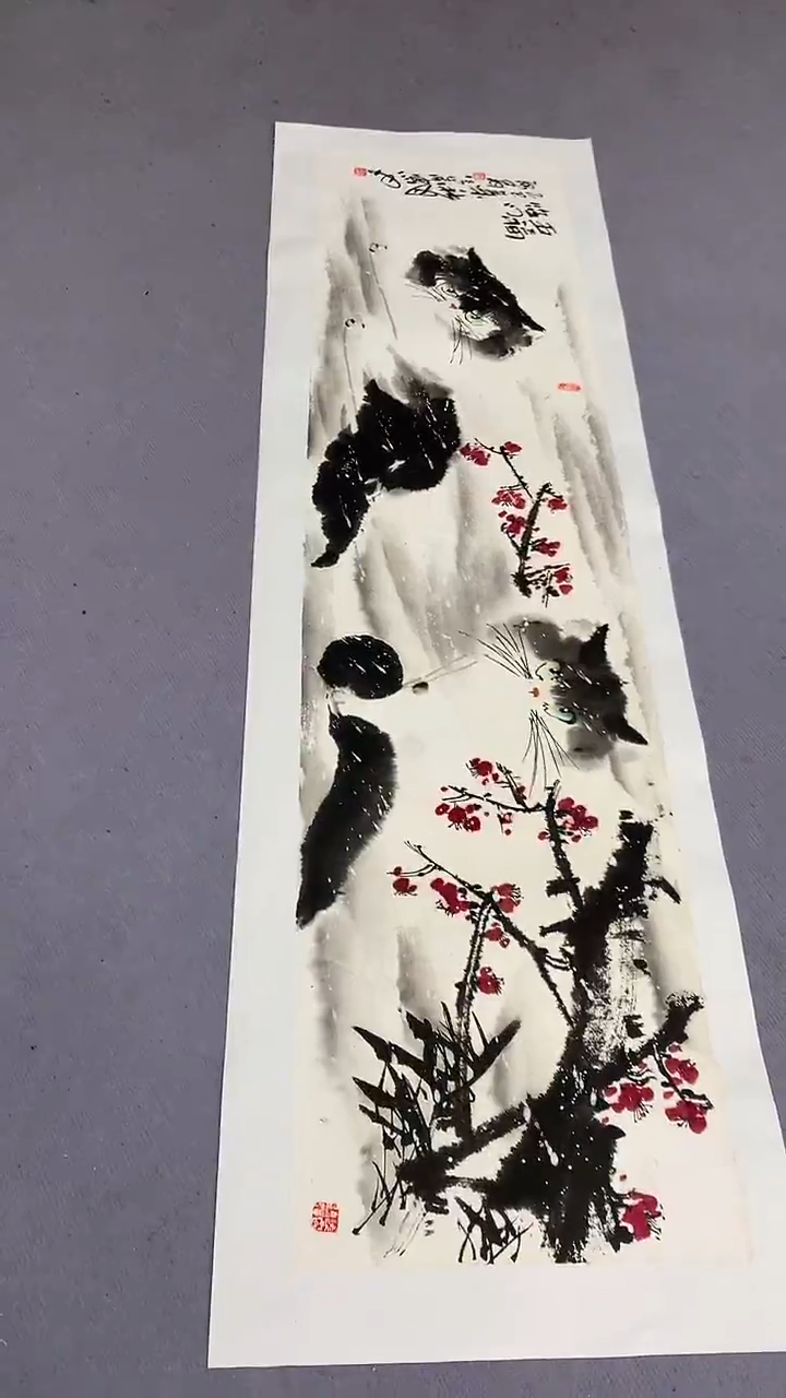 国画李瑞卿老师四尺对开