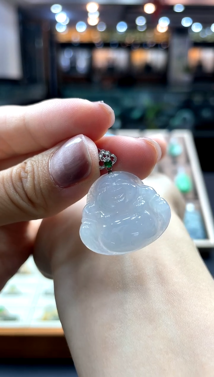 【闪购商品】翡翠18K金镶嵌颈饰佛公