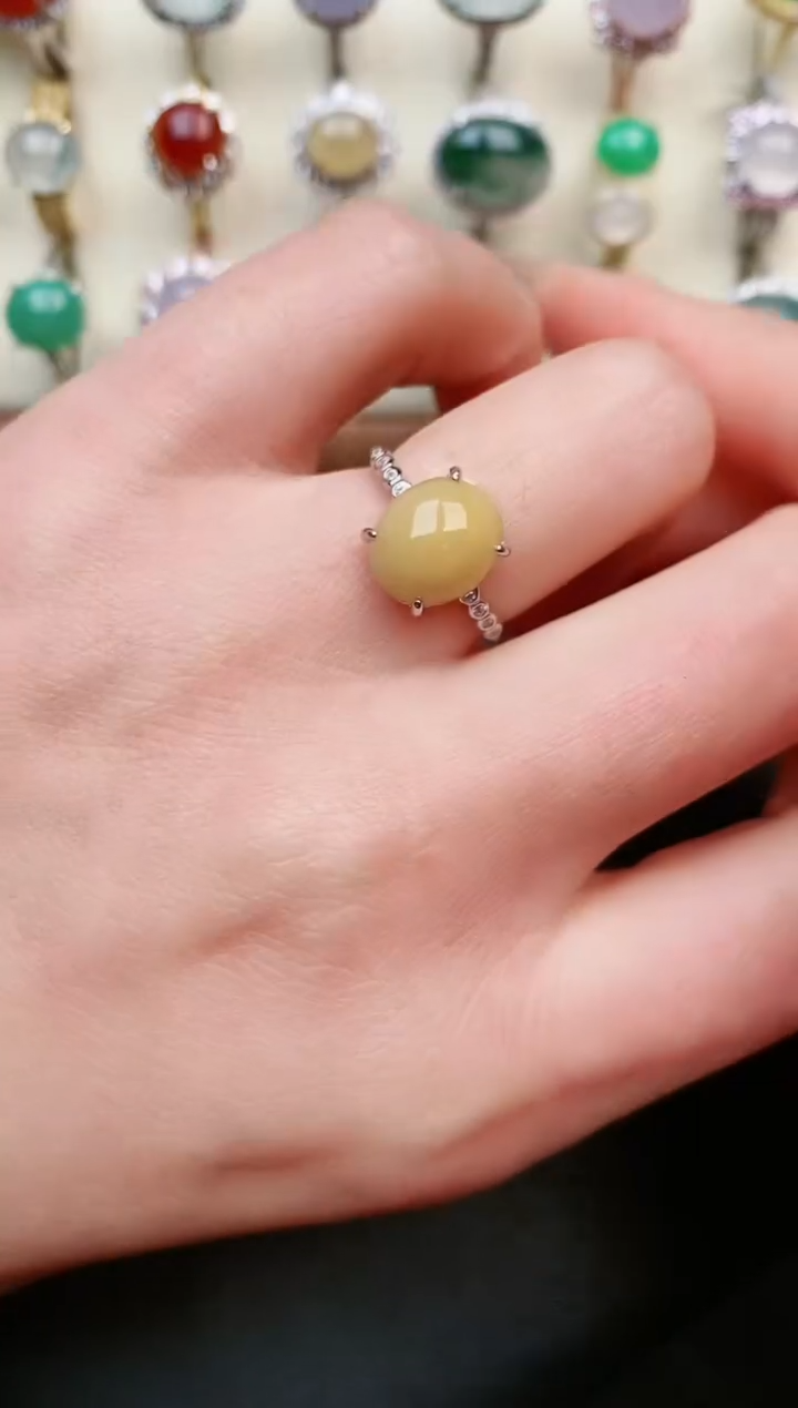 【闪购商品】翡翠戒指银S925镶嵌....