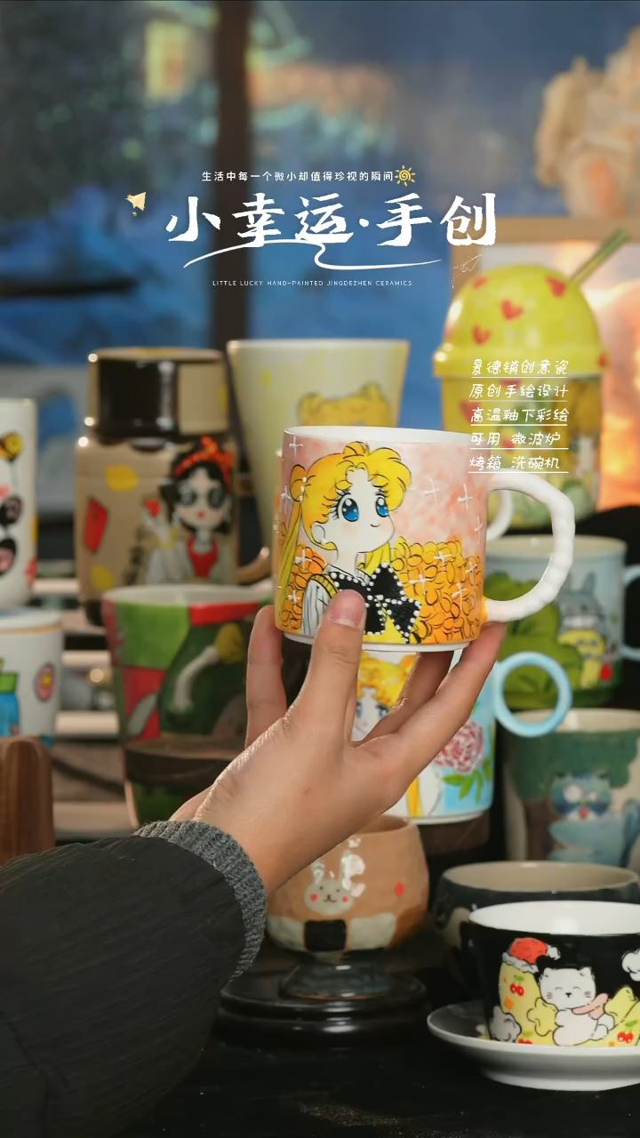 【闪购商品】小幸运纯手工手绘陶瓷