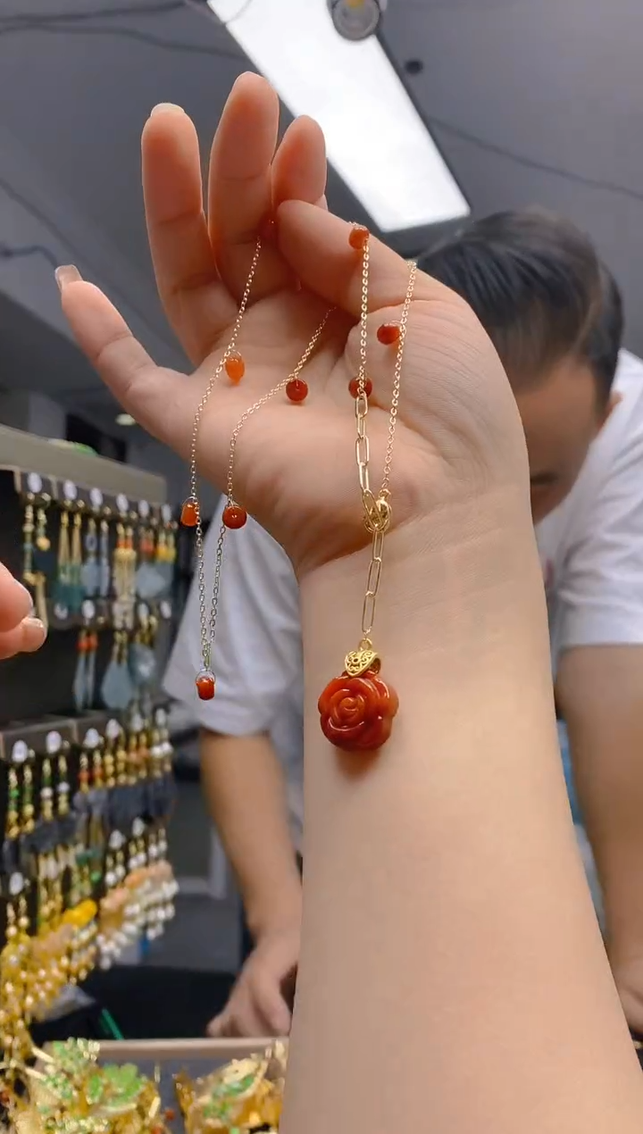 【闪购商品】翡翠耳饰合金0315翡翠锁骨链