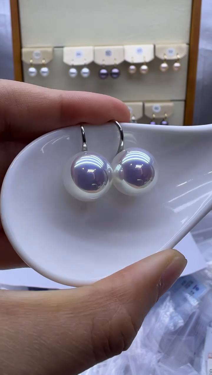 银S925镶嵌耳饰淡水珍珠295