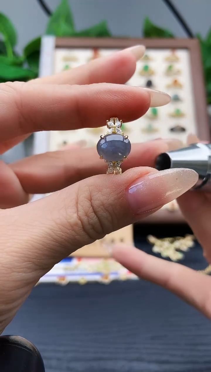 银S925镶嵌戒指翡翠12