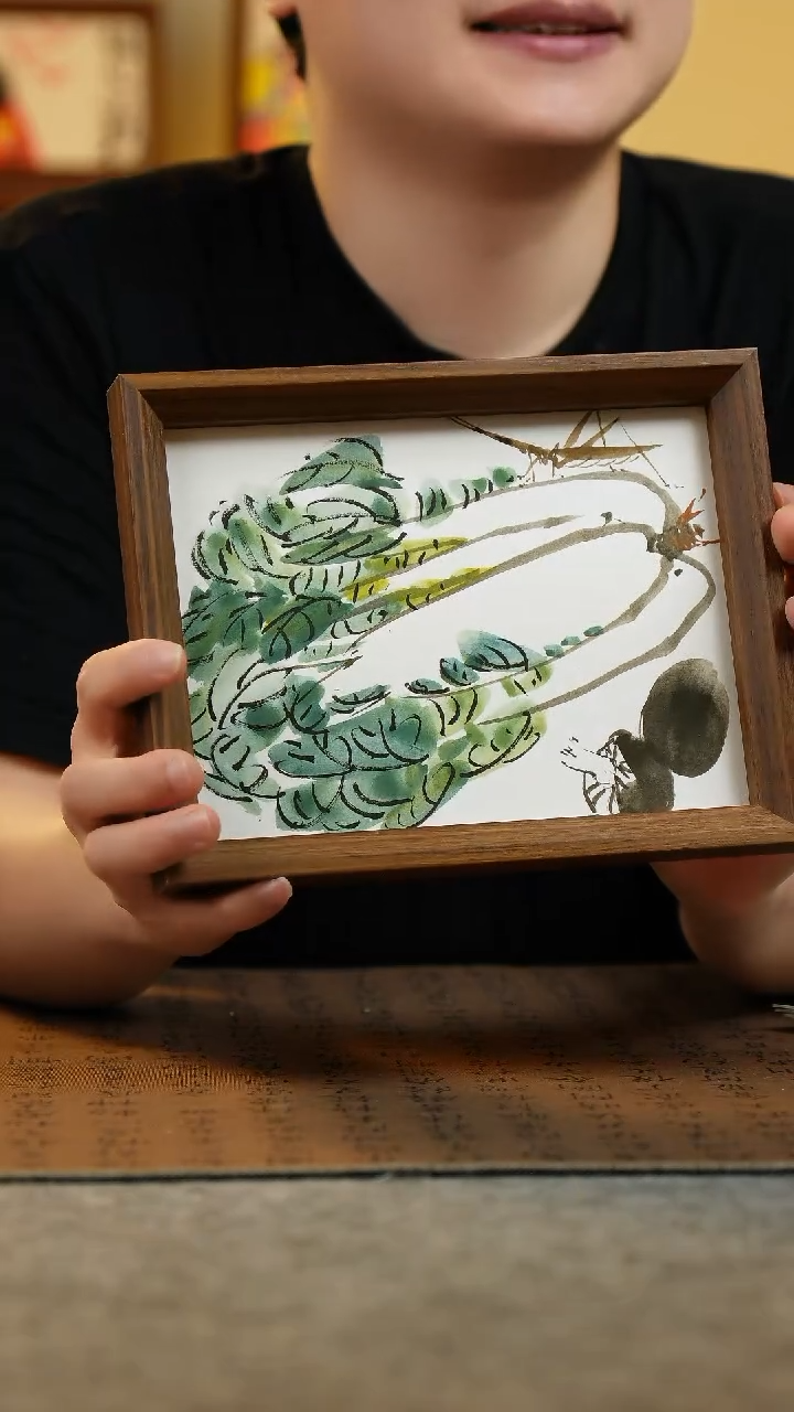 国画17*23纯手绘国风国画摆台