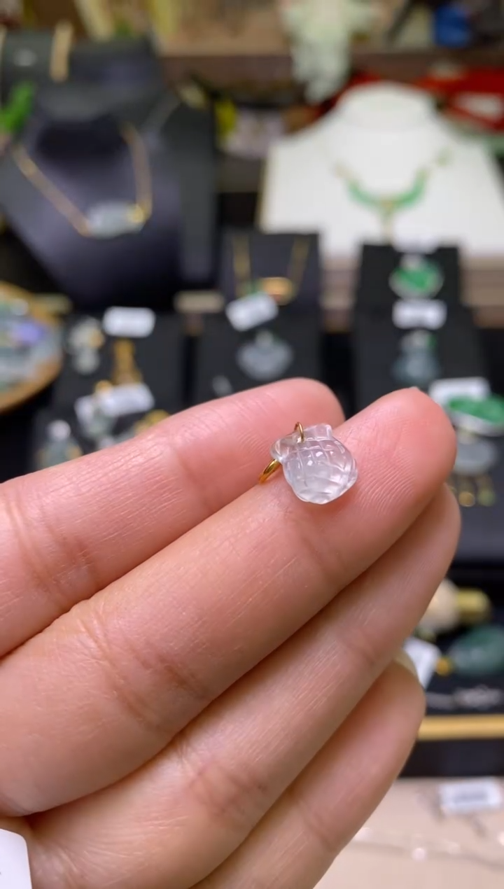 【闪购商品】翡翠颈饰18K金镶嵌净货18338