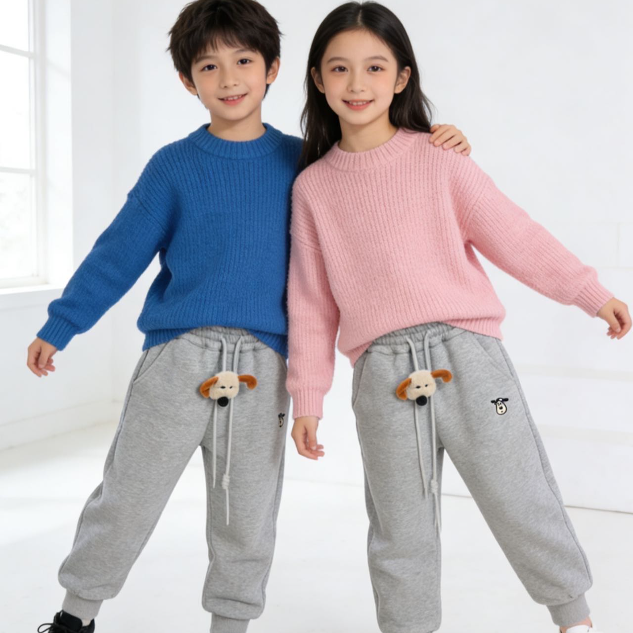 24801高端专享冬款儿童休闲裤灰色