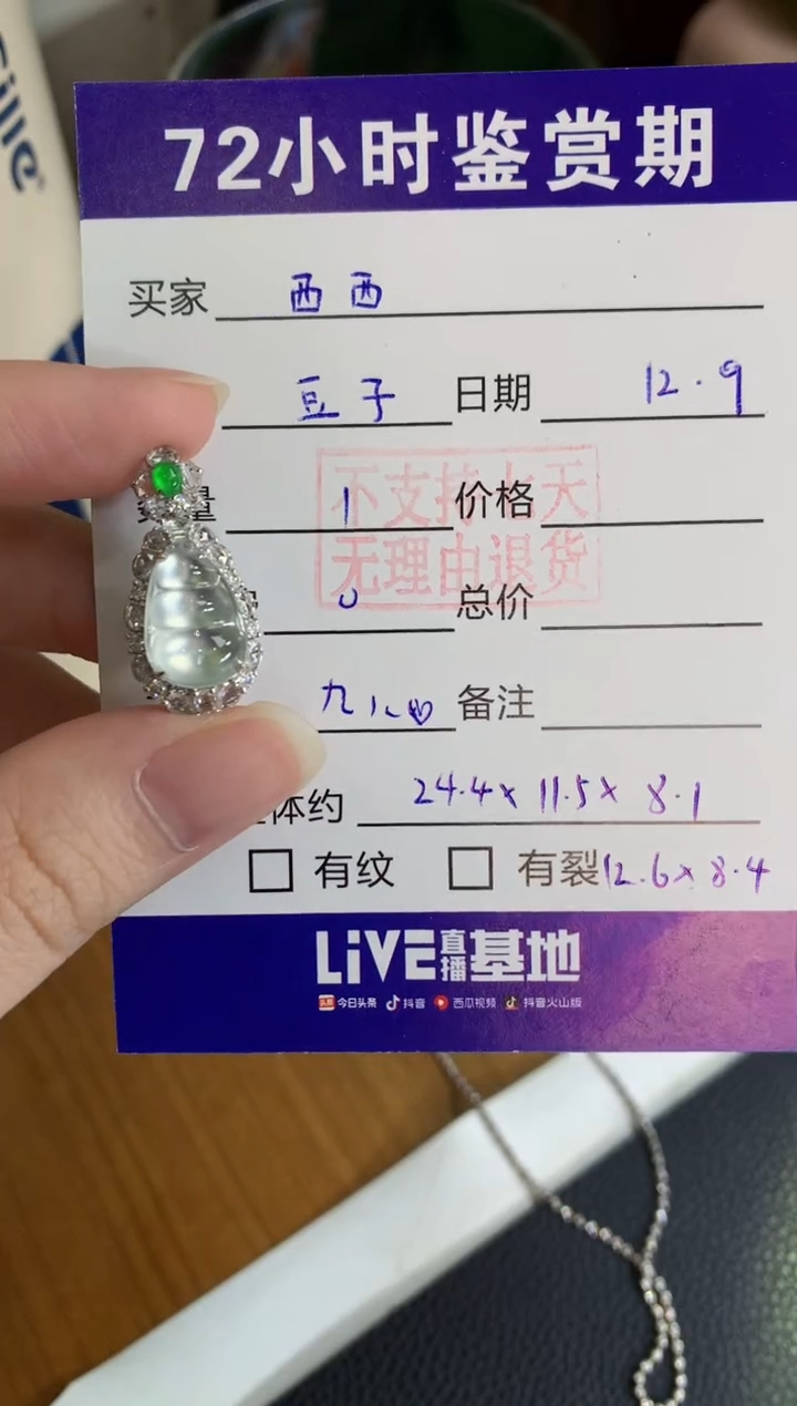 颈饰18K金镶嵌翡翠西***石豆子