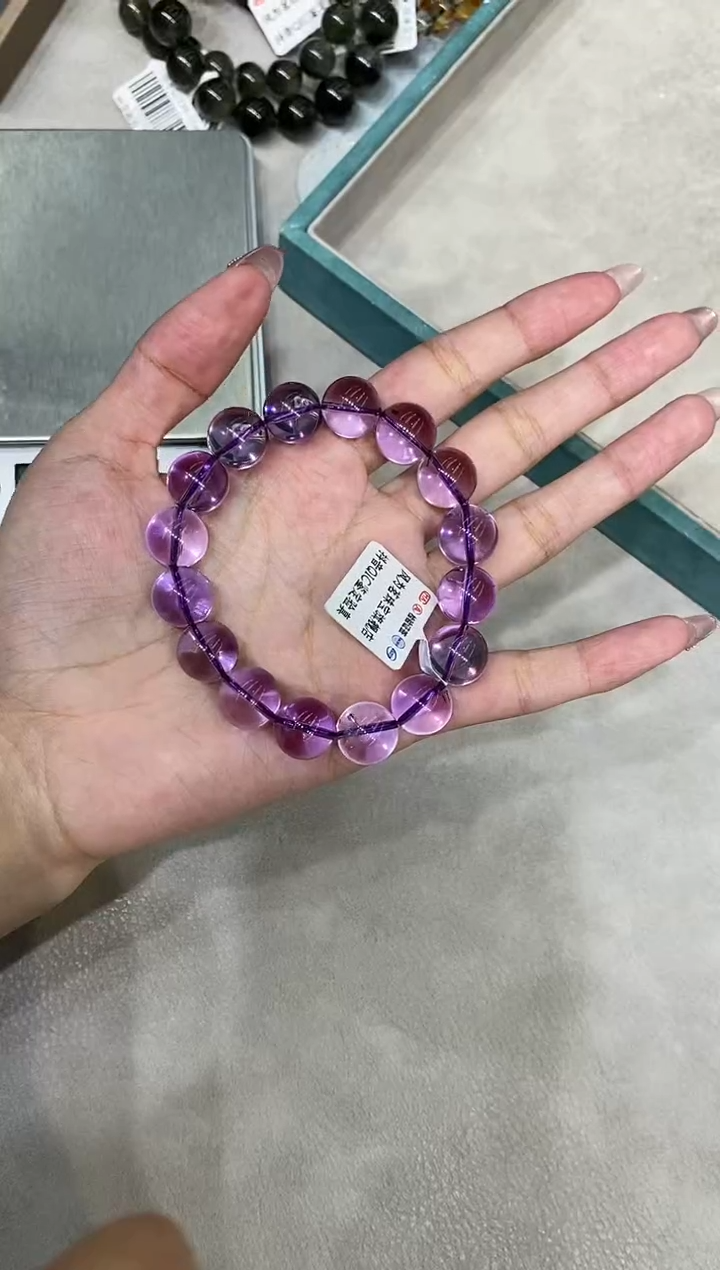 【闪购商品】水晶手串未镶嵌x4665 紫水晶 13mm+多样性发一