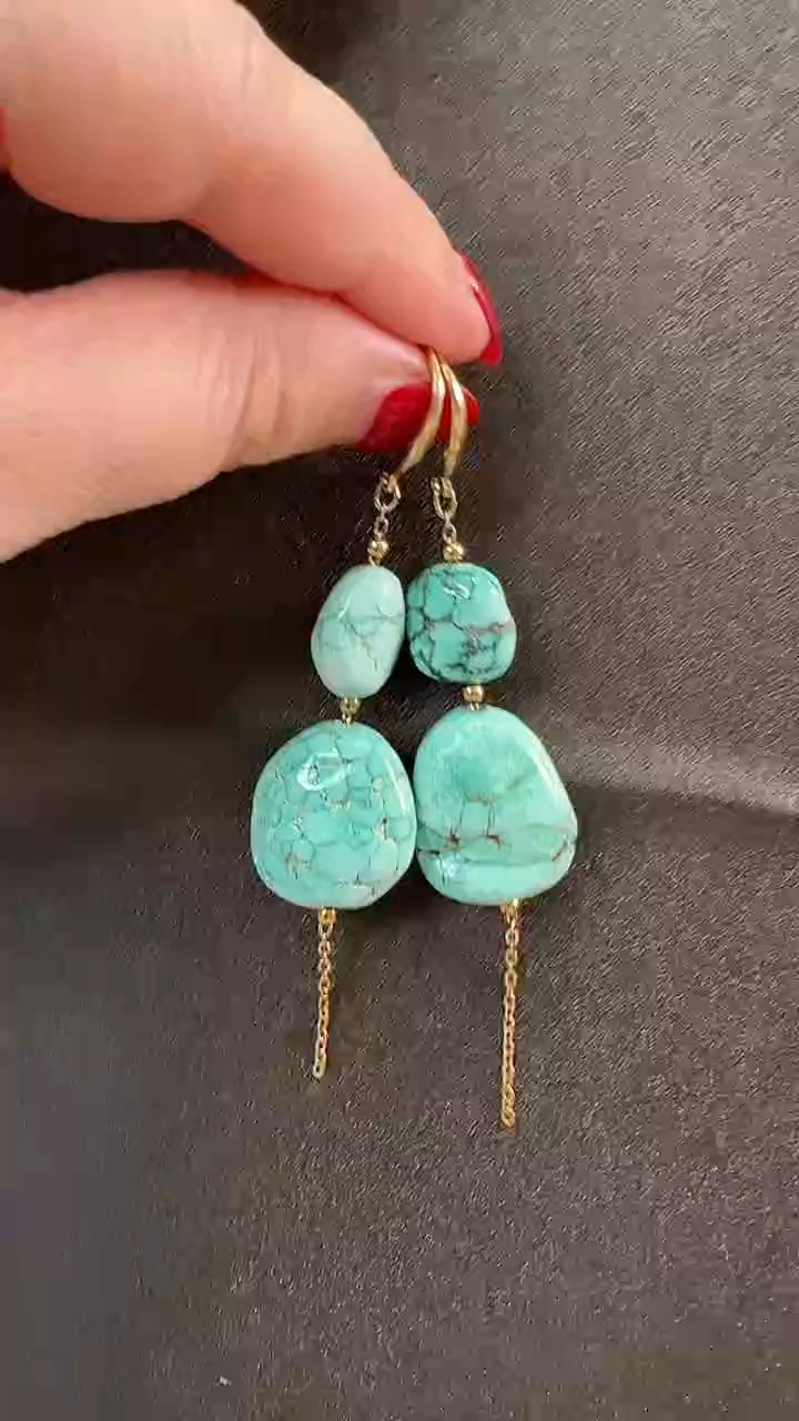 【闪购商品】绿松石耳饰未镶嵌耳环