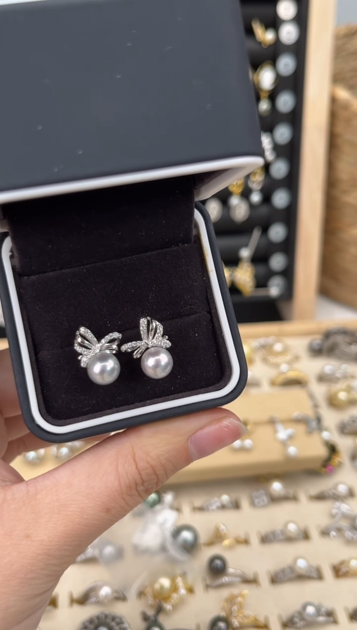 【闪购商品】海水珍珠耳饰银S925镶嵌S925海水耳饰