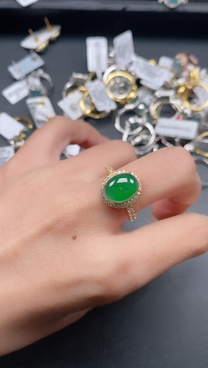 银S925镶嵌戒指翡翠11111