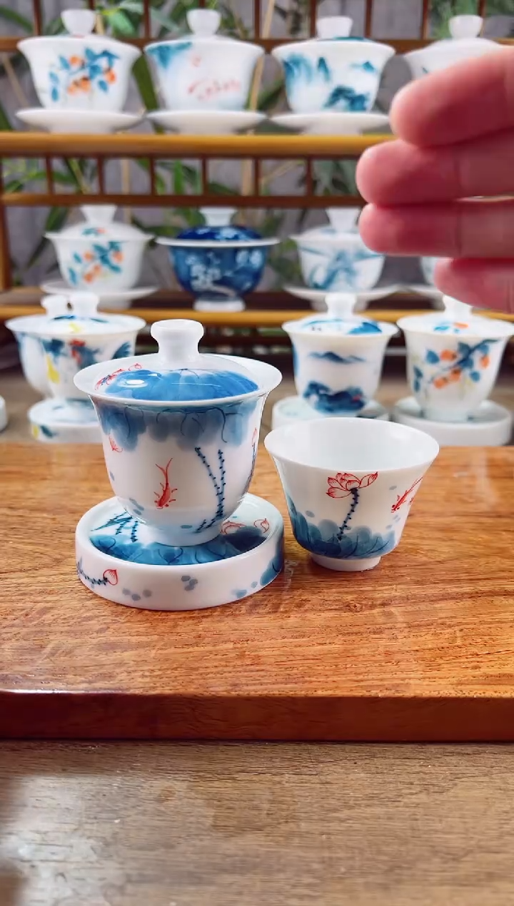 【闪购商品】微瑕线条莲美人备+杯垫+玲珑杯