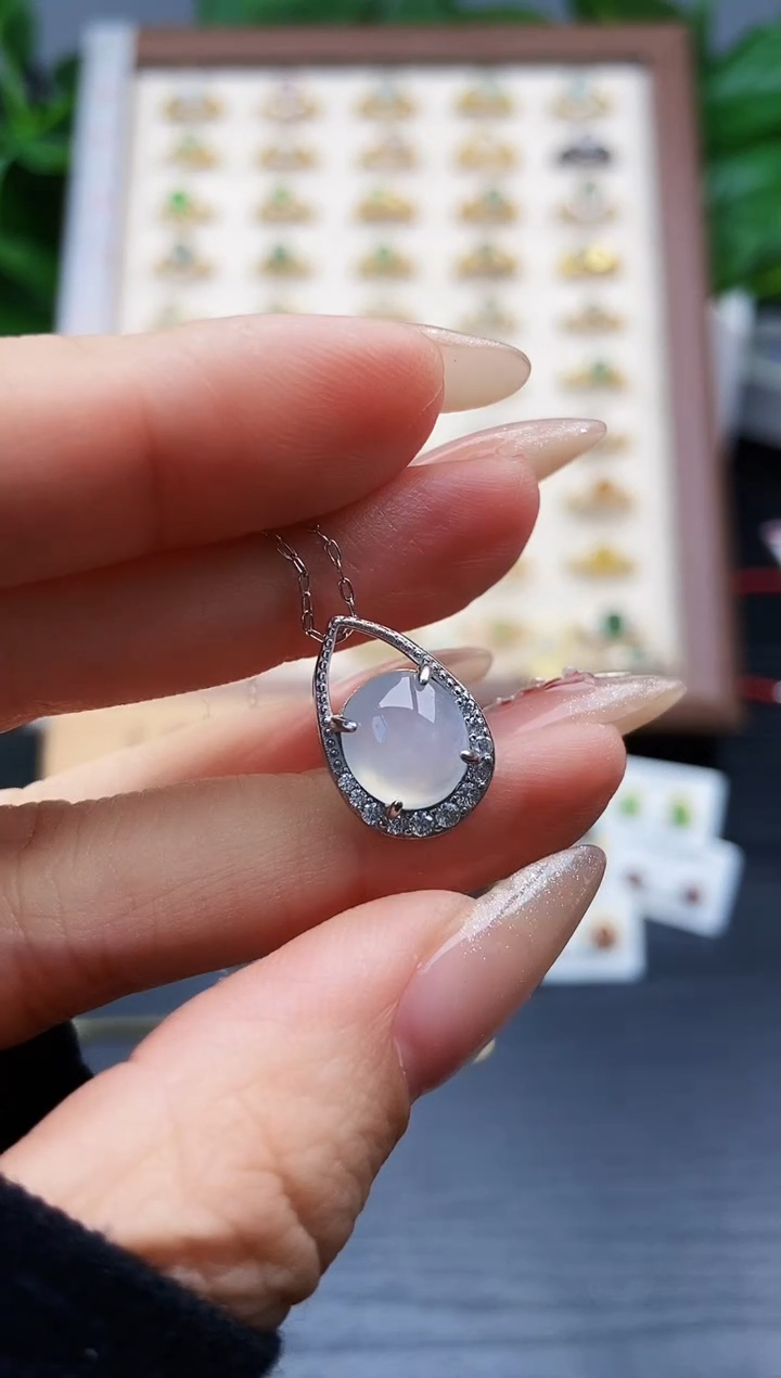 颈饰银S925镶嵌翡翠12