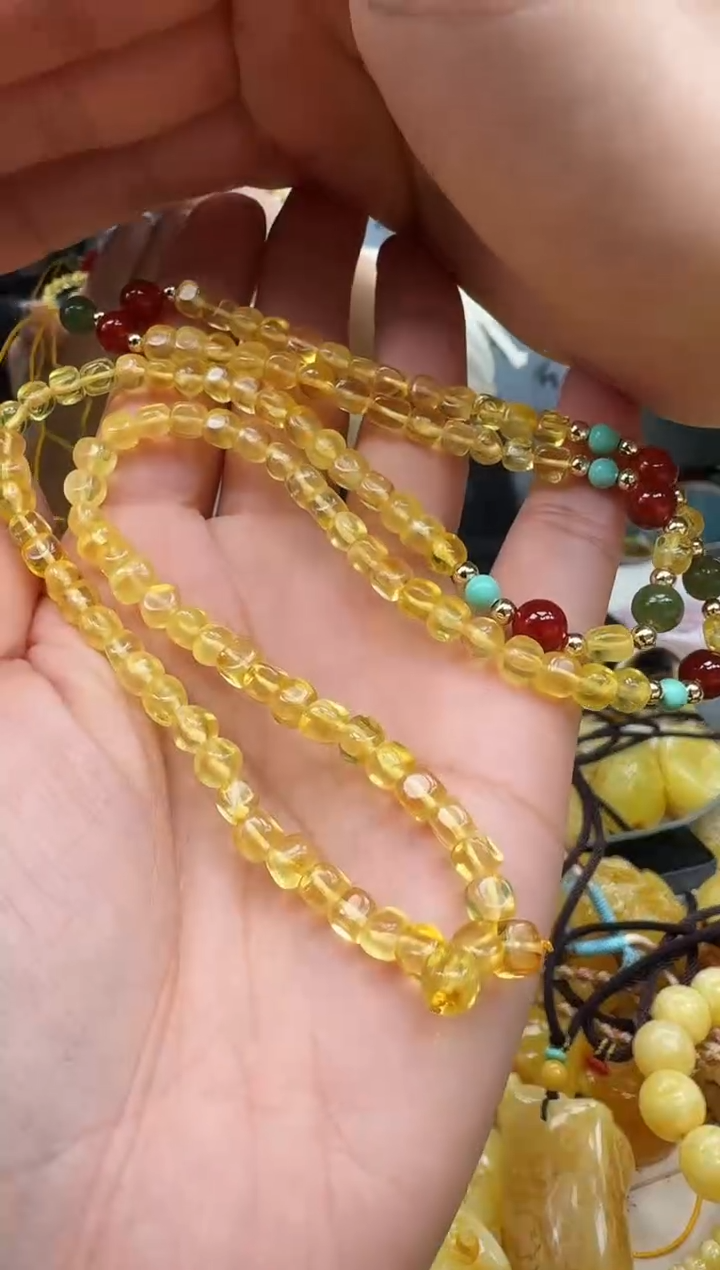 【闪购商品】琥珀裸石未镶嵌配链   多样性发一