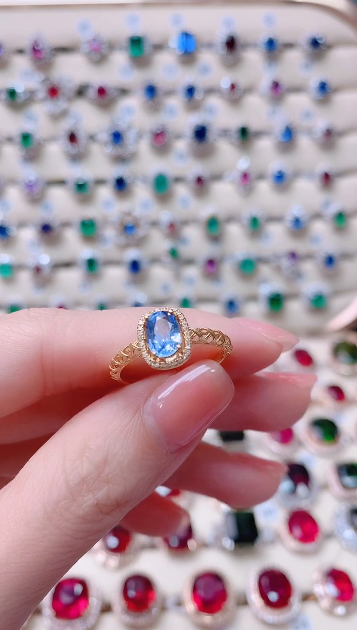 【闪购商品】蓝宝石18K金戒指18K金镶嵌1