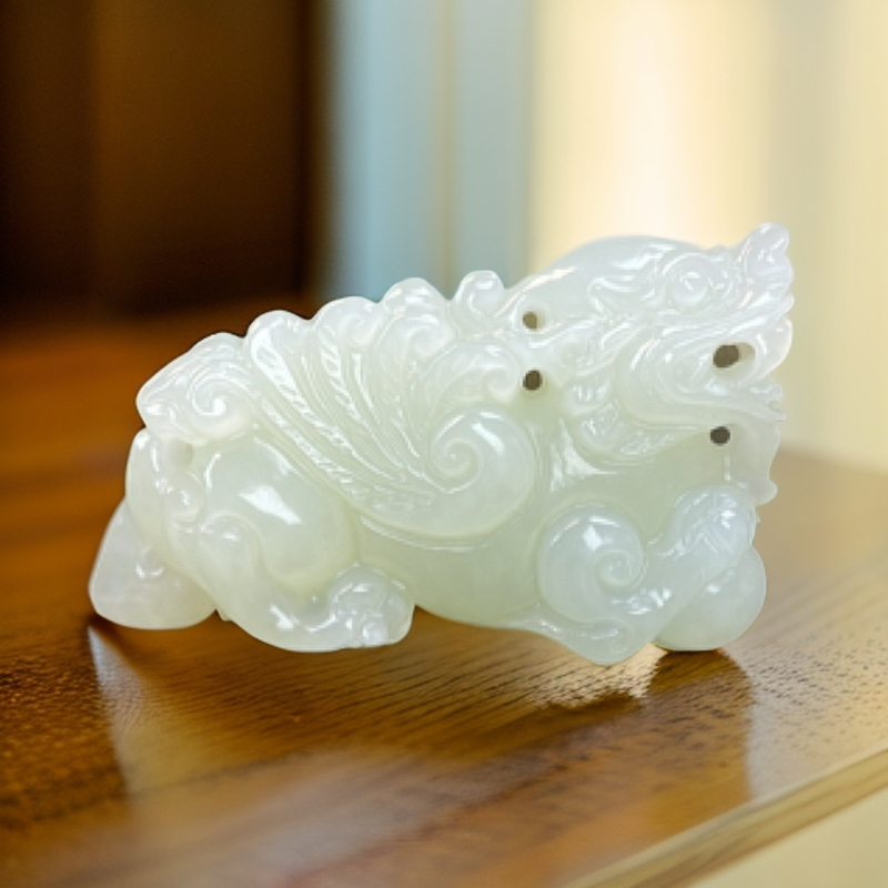 和田玉双面立体貔貅吊坠