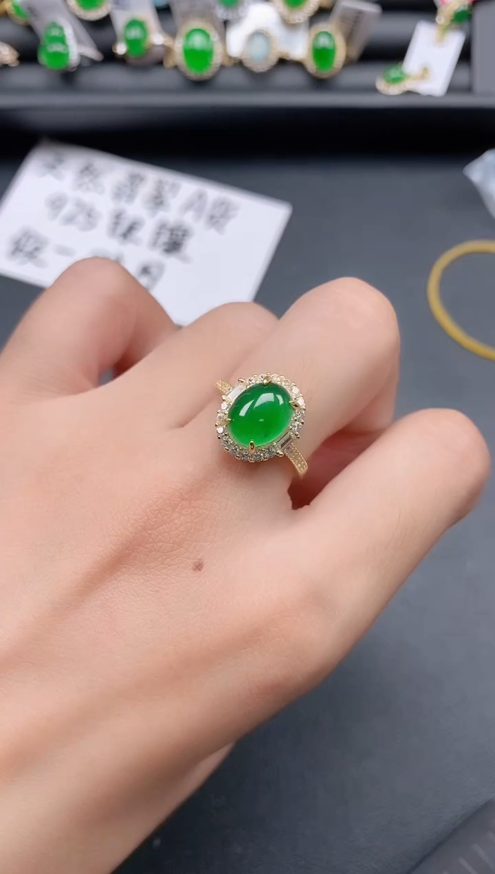 银S925镶嵌戒指翡翠1111