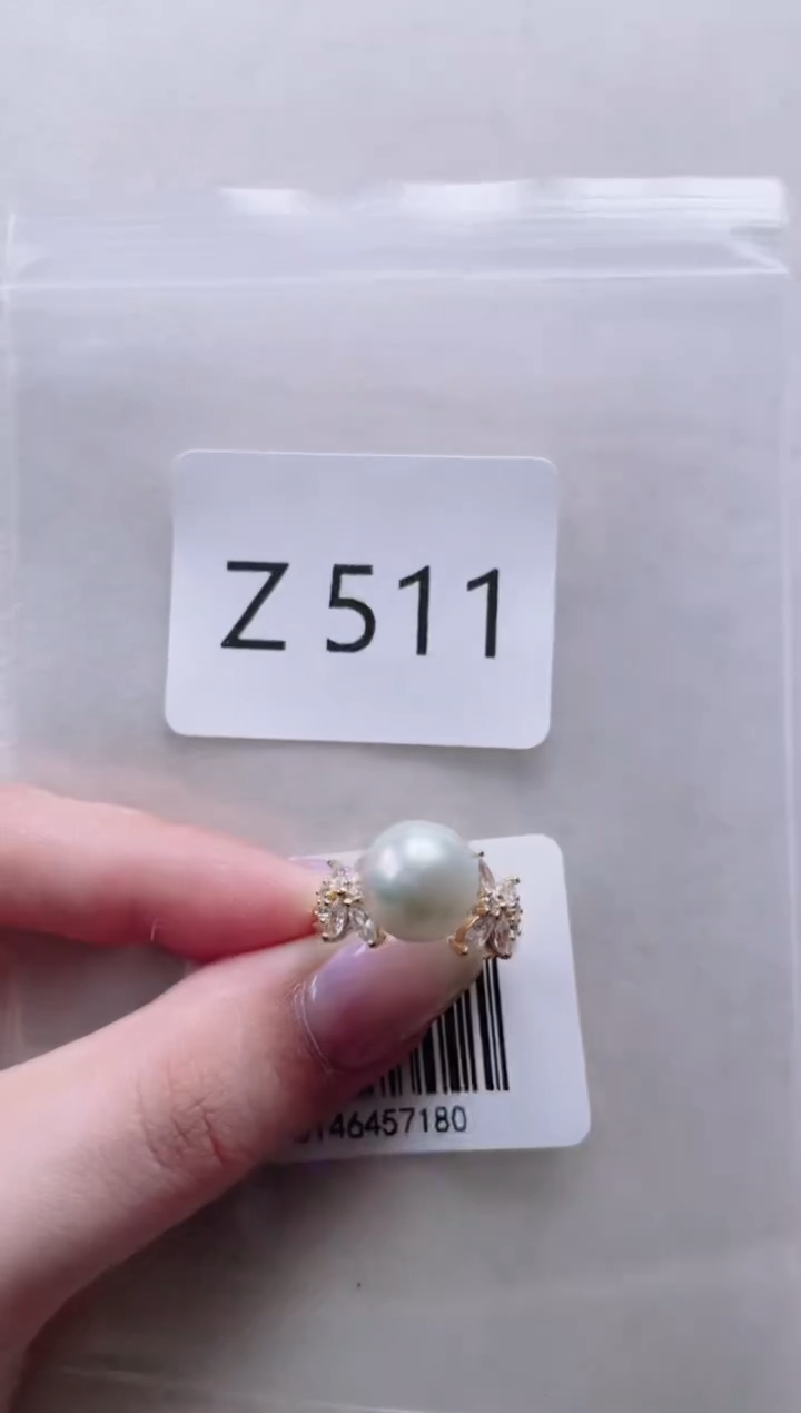 【闪购商品】海水珍珠戒指银S925镶嵌Z511