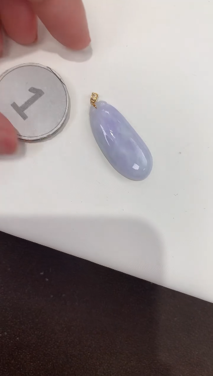 颈饰18K金镶嵌翡翠 天然缅甸a货翡翠