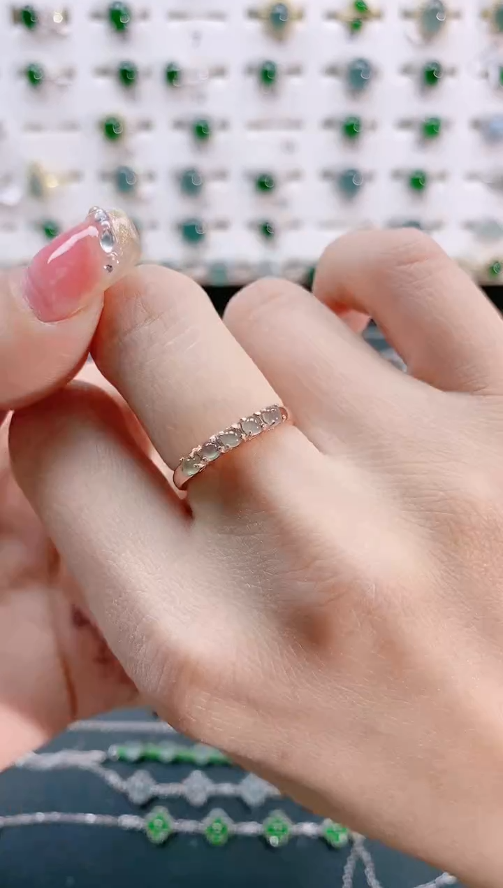 【闪购商品】翡翠戒指银S925镶嵌天然翡翠