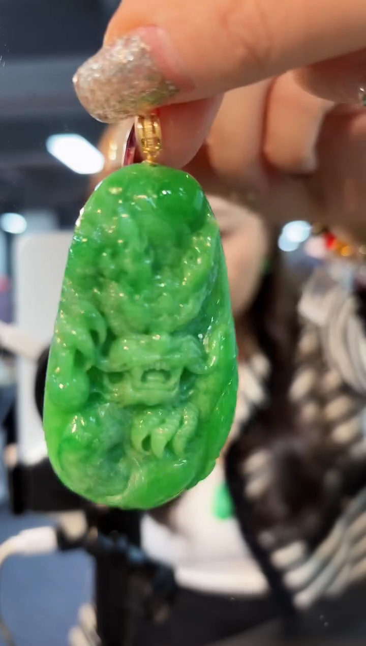 【闪购商品】翡翠颈饰18K金镶嵌缅料A货/支持复检/一件