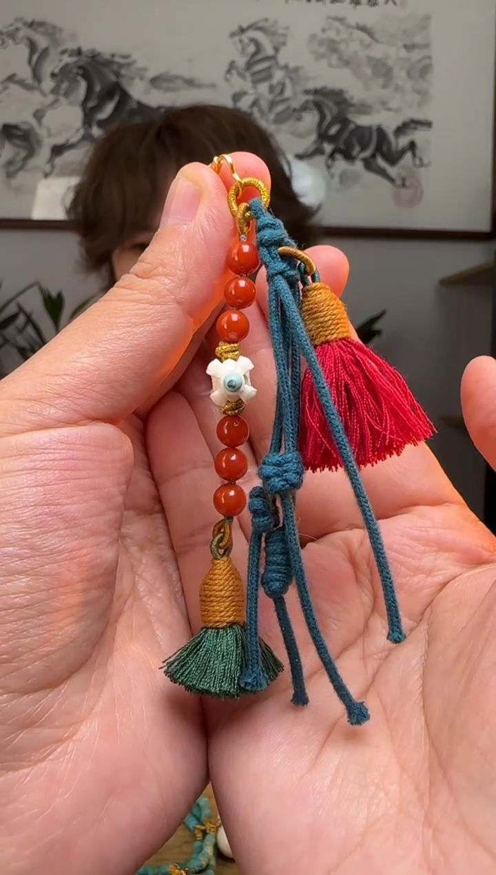 【闪购商品】南红玛瑙挂饰银S925镶嵌时尚百搭A1568