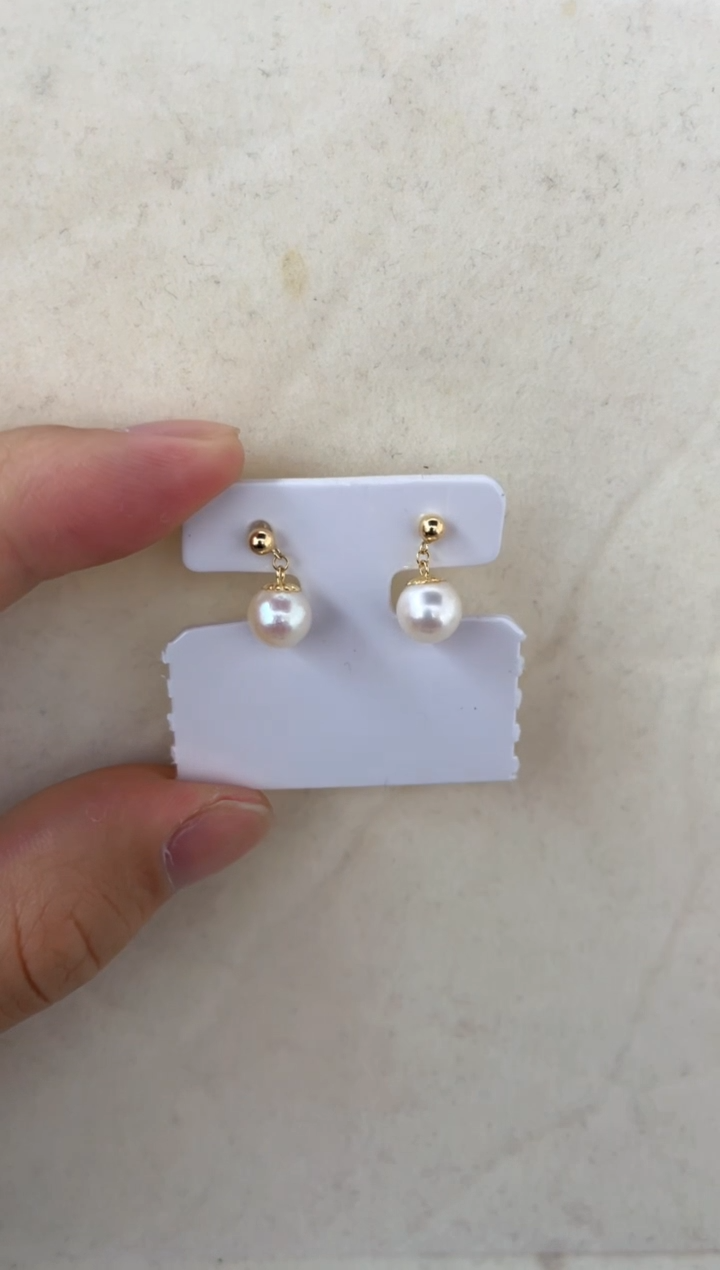【闪购商品】海水珍珠耳饰18K金镶嵌耳钉