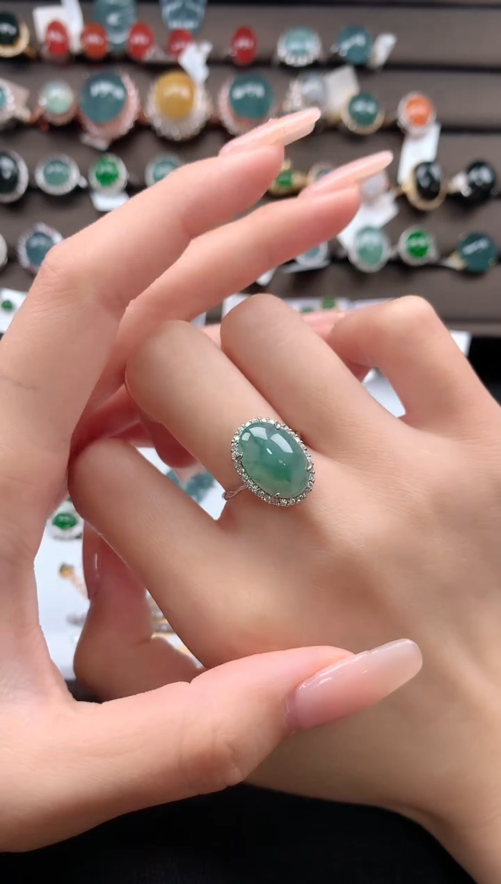 【闪购商品】翡翠戒指银S925镶嵌32132131