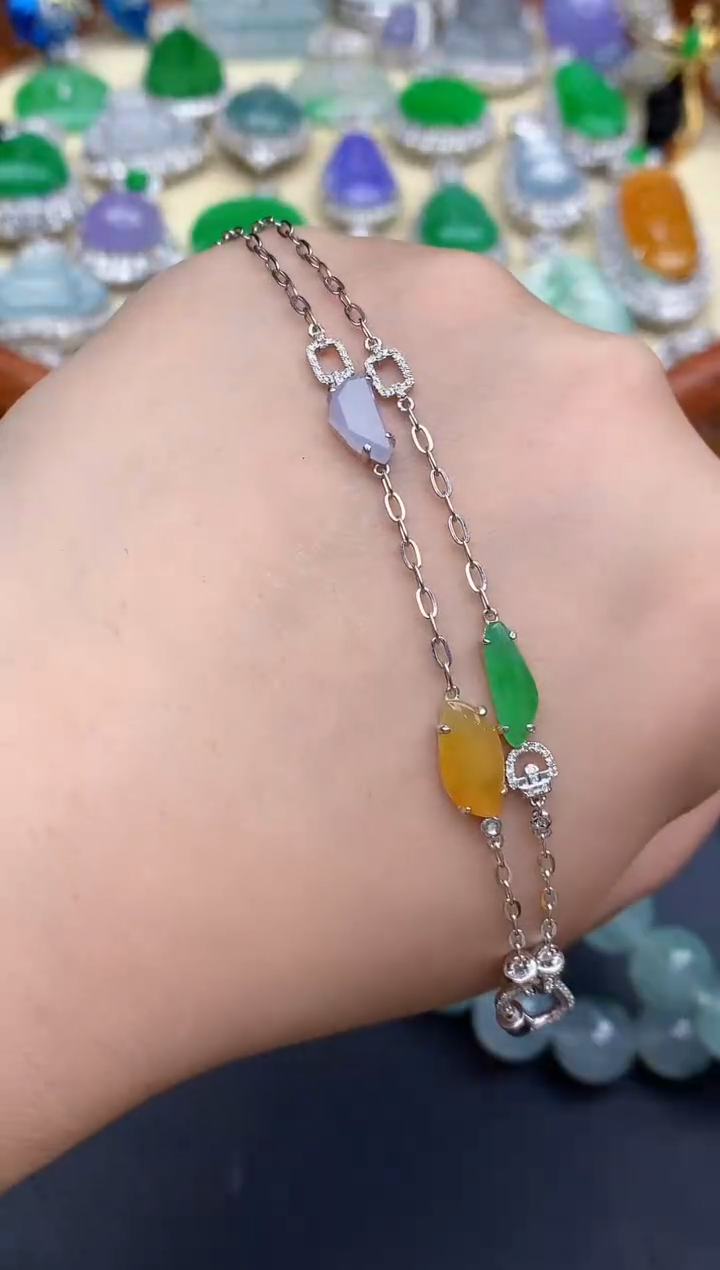 颈饰18K金镶嵌翡翠194-中国好珍宝