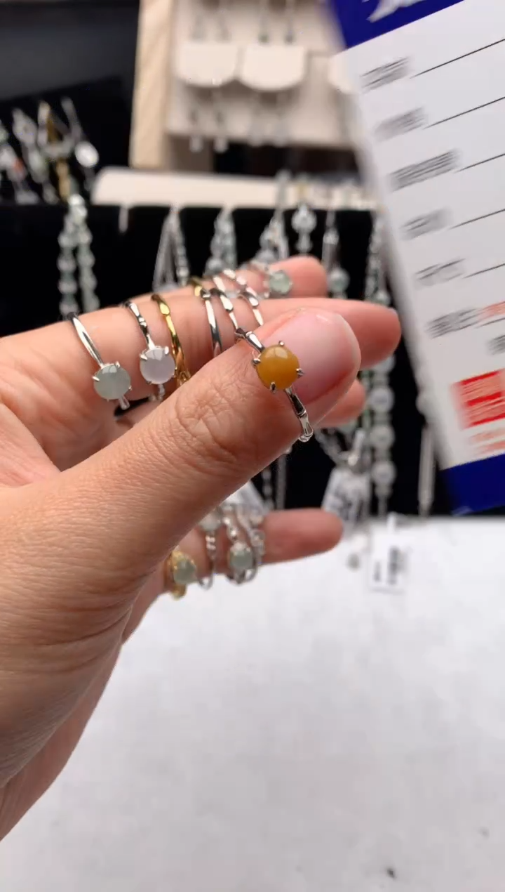 【闪购商品】翡翠戒指银S925镶嵌3号