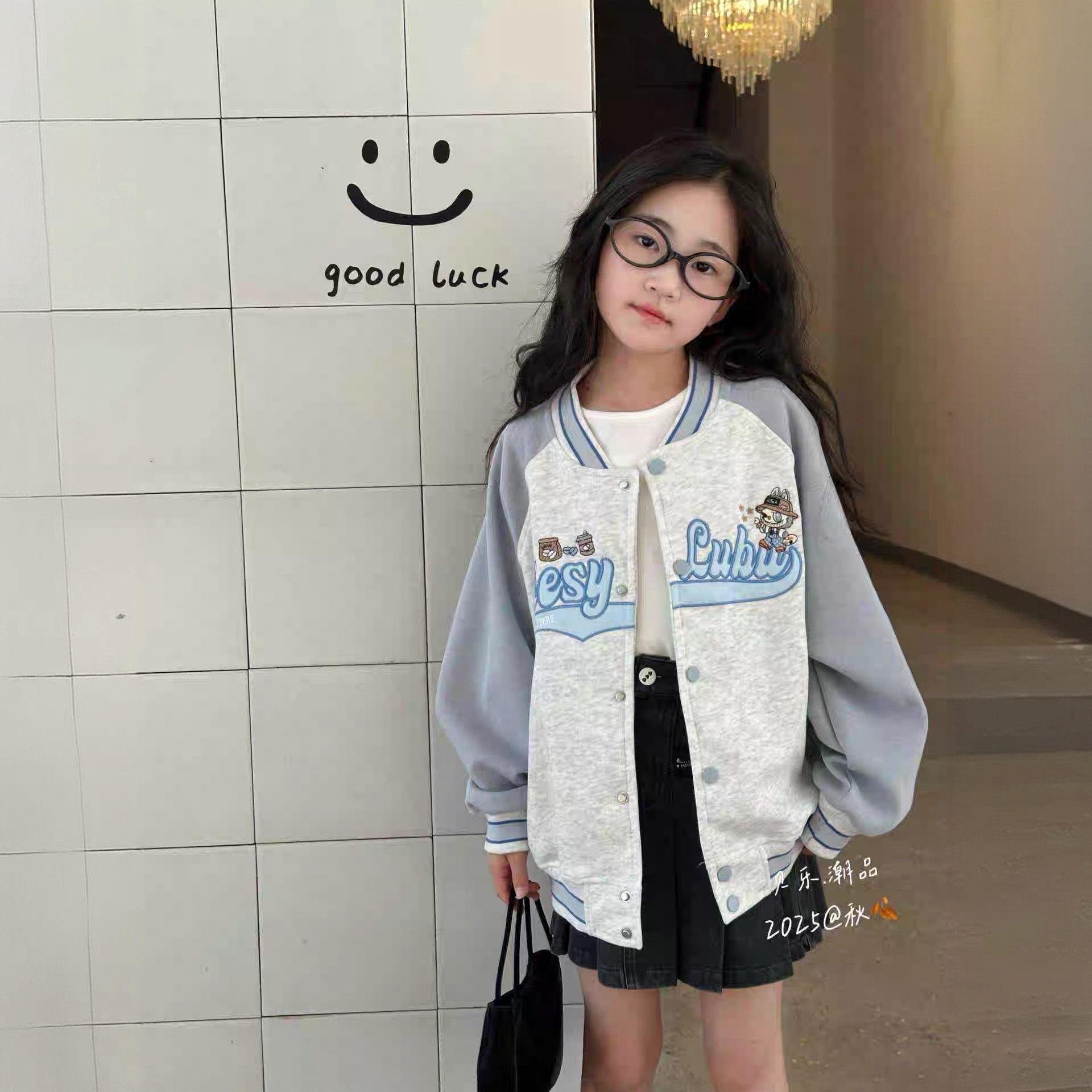 【现货】2025秋洋气时髦字母刺绣棒球服女童女童外套 D755 755 Z