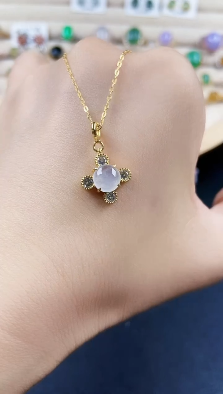 翡翠银S925镶嵌颈饰21212121