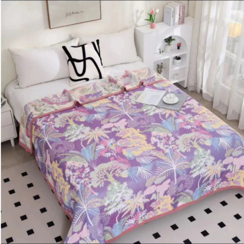 【直播专享】纯棉彩棉盖毯双面可用加厚四季毯-230cm*250cm雨林风情