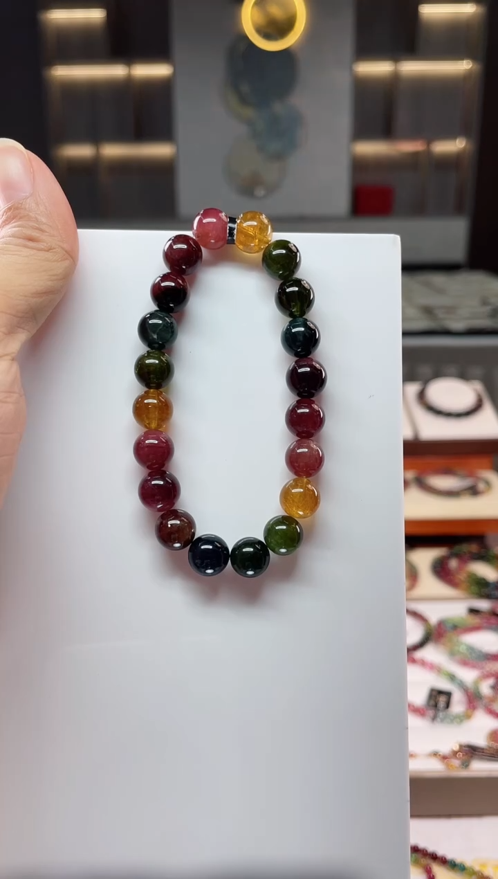未镶嵌老矿碧玺单圈手串9mm+碧玺（多样性发一条）Q