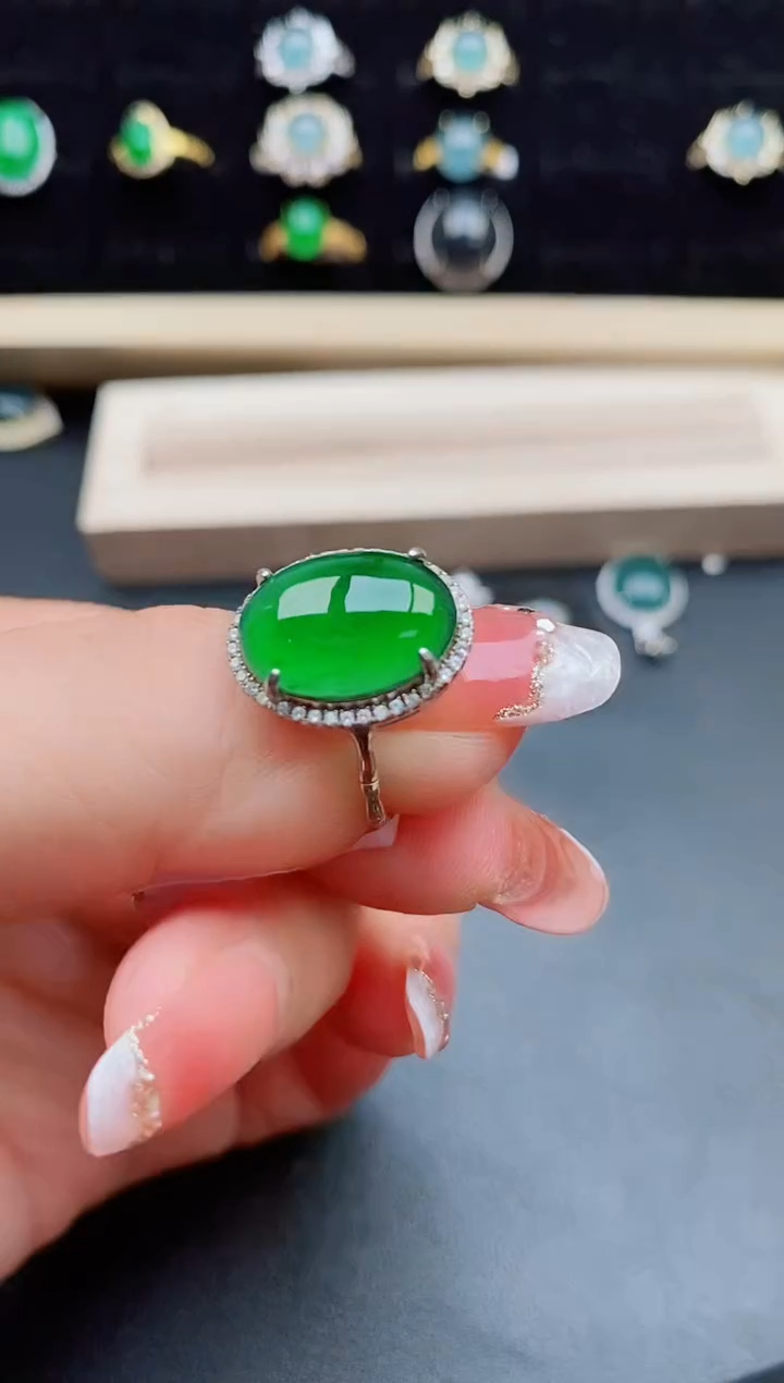 【闪购商品】翡翠戒指银S925镶嵌5080500