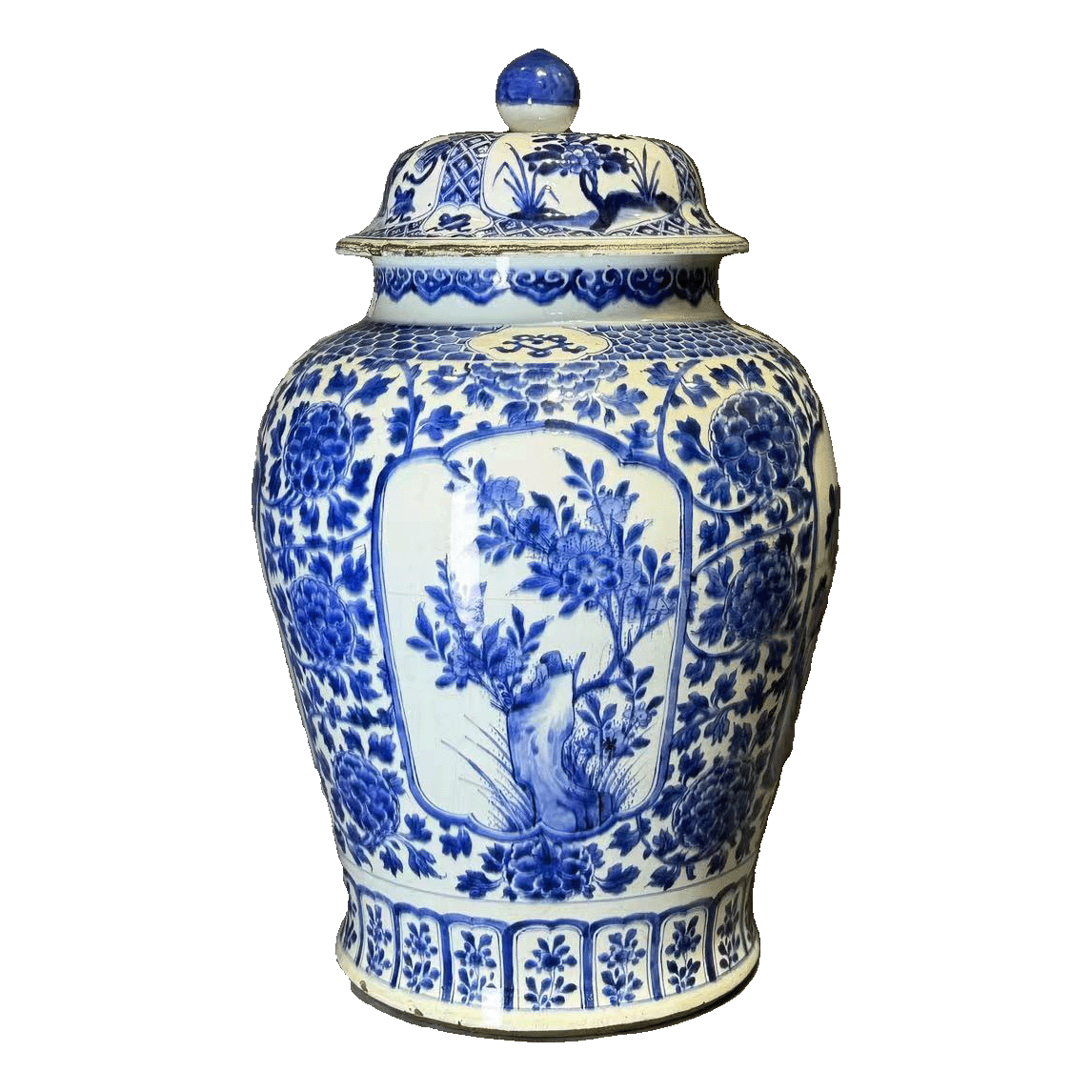25182515t青花花卉纹将军罐