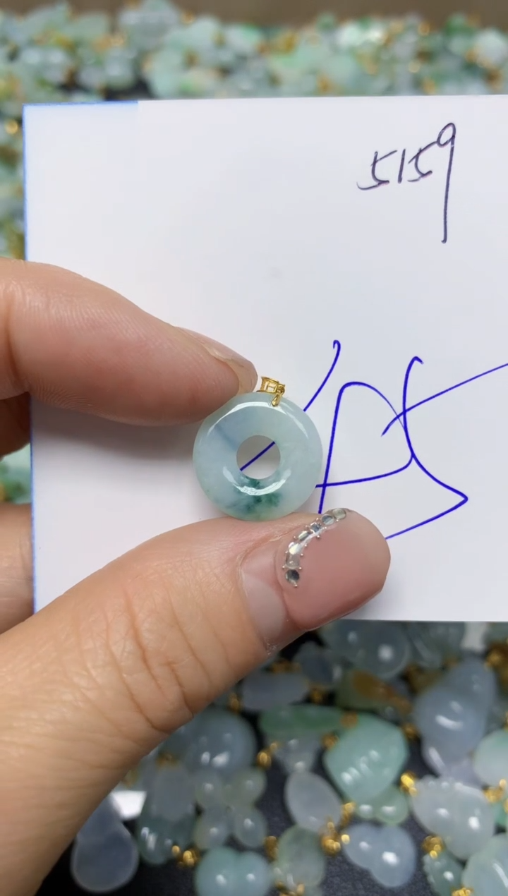 【闪购商品】翡翠挂件18K金镶嵌 天然翡翠A货